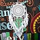EasyBravo Große Boho Traumfänger Weiße Feder Makramee Wandbehang Vintage Hochzeit Hauptdekorationen 40cm Kreis 115cm lang