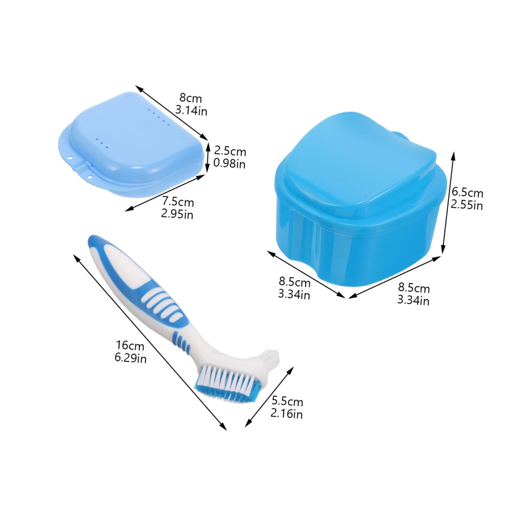 CALLARON 5 Ensembles Coffret Prothese Pour Récipient Affaire De Ménage Étui à Dentier Multi-usage Accessoire De Dentier Faux Conteneur Plastique
