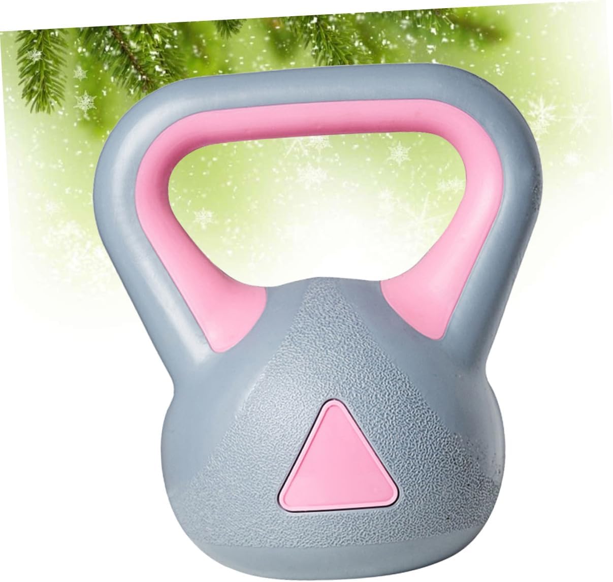 HANABASS Fixed 4kg Kettlebell for Women, Rubberized Pink Gray Kettle Weight for Home Strength Training and Squat Exercise