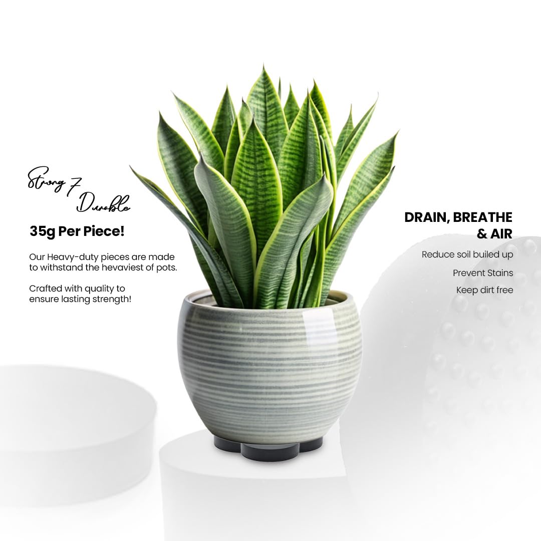 Posh Palace Invisible Pot feet for Outdoor Plant Pots Indoor and Flowers Solid Rubber Pot risers with Enhanced Non-Slip Surface Grip - Image 4