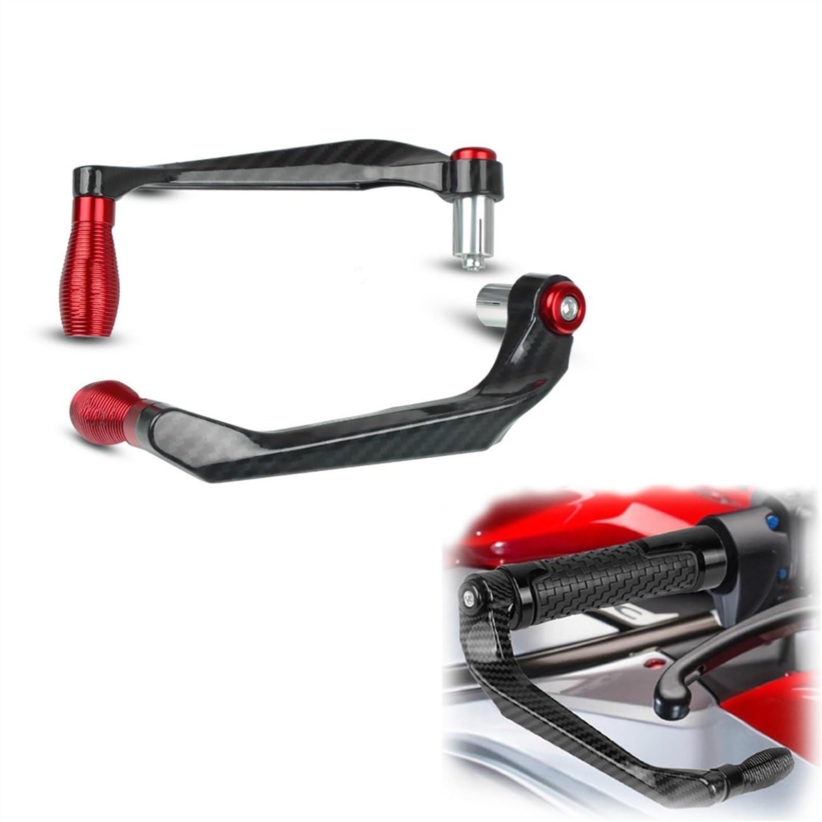 XEFLP Motorcycle Handguards Lever Guard for Kawasaki Z125 Z250 Z900 Z800 Z1000 Z1000SX Z650 Z750 Z400 Motorcycle Handlebar Brake Clutch Levers Protector(Black- Silver)