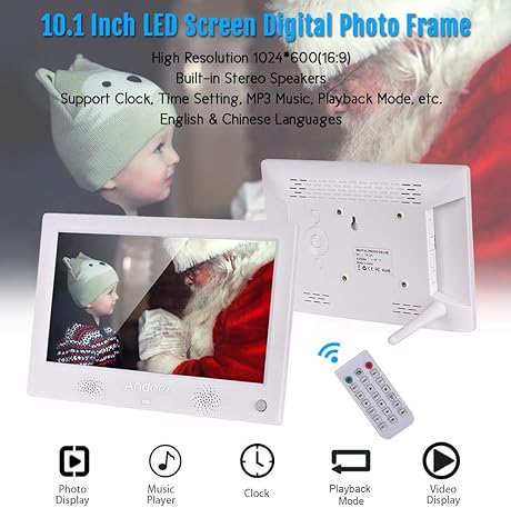 Leslaur Andoer 101 Zoll Digital Bild Fotorahmen LED Bildschirm Digital
Fotoalbum Hohe AuflAsung 1024 600 16 Uhr Video Player mit Motion Sensor
Fernbedienung WeiAY EU-Stecker : Digitale Bilderrahmen Leslaur Andoer 101 Zoll Digital Bild Fotorahmen LED Bildschirm Digital
Fotoalbum Hohe AuflAsung 1024 600 16 Uhr Video Player mit Motion Sensor
Fernbedienung WeiAY EU-Stecker : Digitale Bilderrahmen