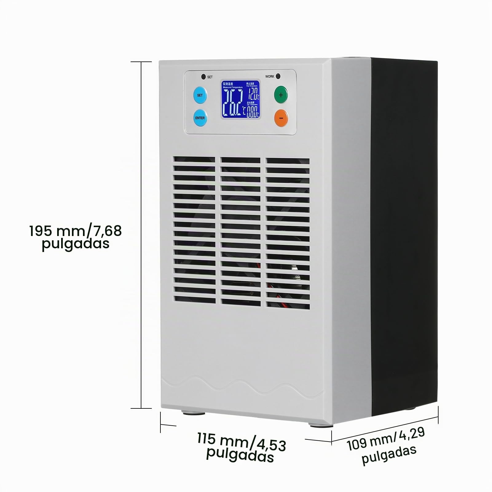 100W Tanque de peces pequeños Calentador de agua y enfriador Acuario Enfriador Semiconductor Enfriador de acuario electrónico Pantalla LCD Silencioso Tanque de peces digital Sistema de enfriamiento
