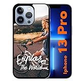 fabriqué en France Générique Coque pour iphone 13 Pro - Explore The World Travel - Silicone - Noir