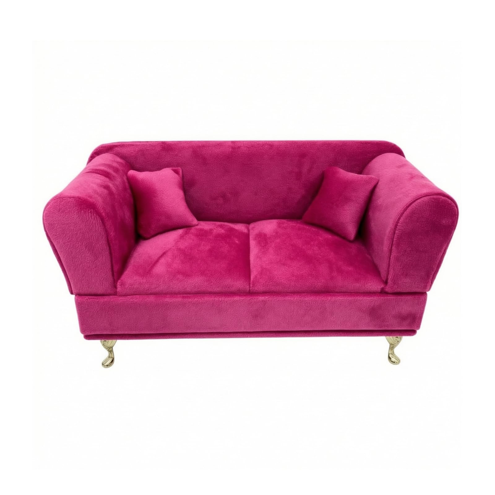 harayaa Miniature Couch Sofa Daybed With Elegant Accents And Cushioning for Dollhouse Scenes Craft Arrangements Jewelry Display Collector Galleries, Double Sofa