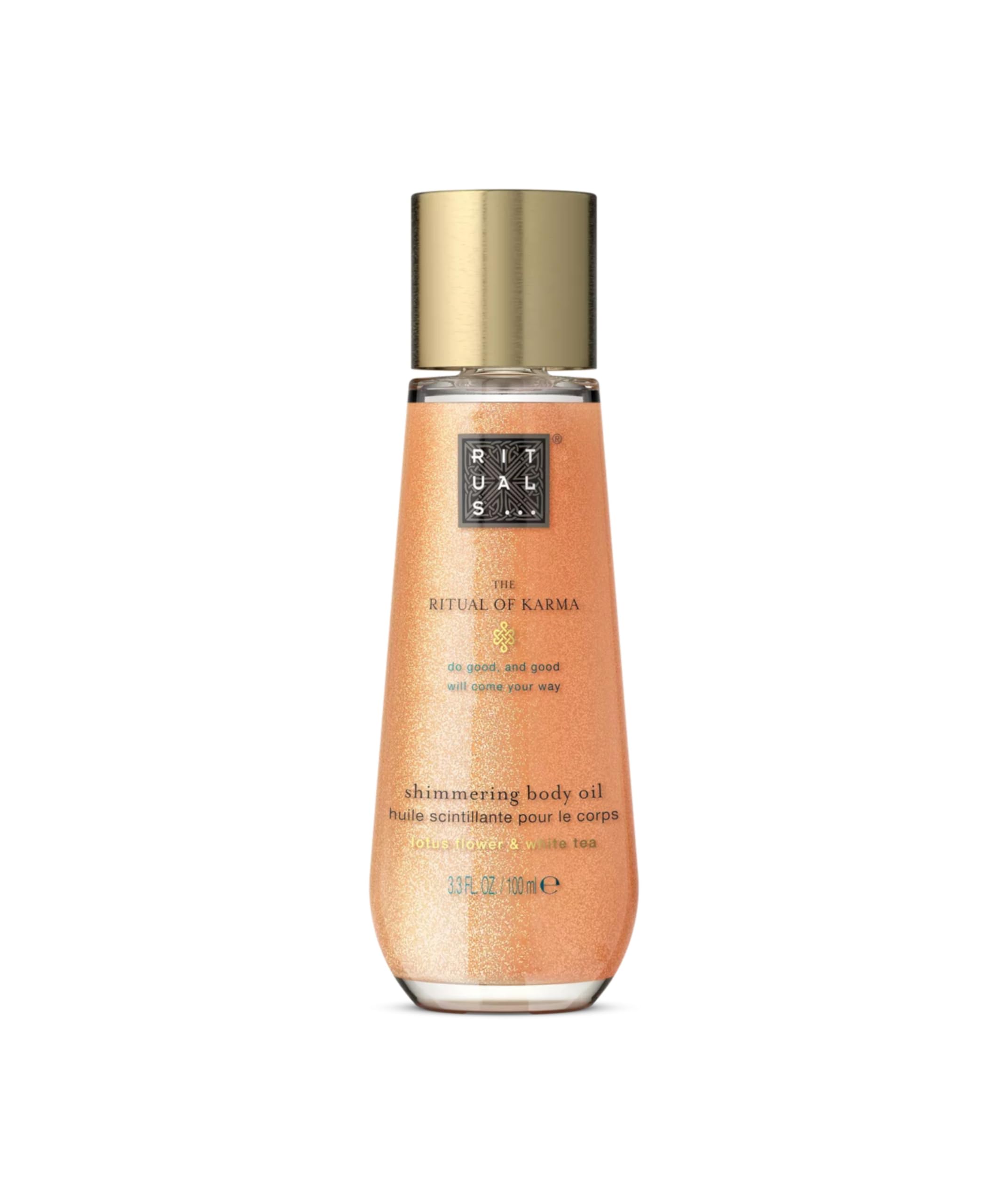RITUALS The Ritual of Karma Shimmer Body Oil, Olio Illuminante per il Corpo, con Fiore di Loto, Estratto di Tè Bianco e Oli Nutrienti, 100 ml