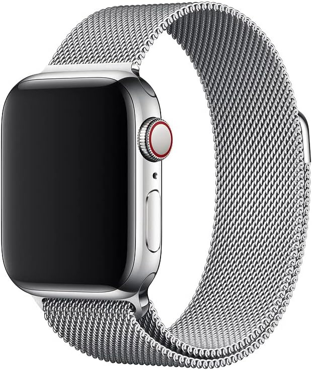 O OzoneMilanese Loop Strap Compatible with Apple Watch Series 10 | Ultra 2 | 8 Ultra | 9 | 8 | 7 | 6, 49/46/45/44/42/41/40/38mm Single Magnetic Stainless Steel Replacement Wristbands for Women Men