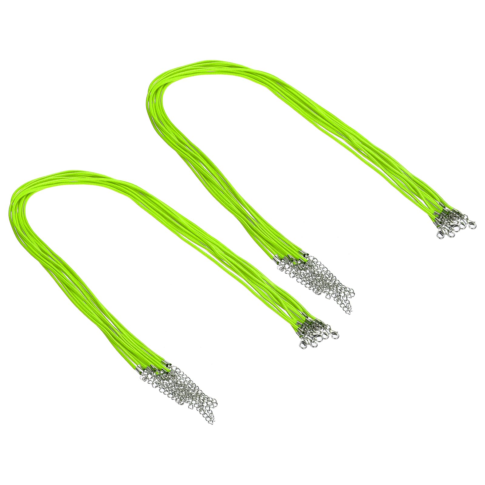 PATIKIL 24" Necklace Cord, 20 Pcs Waxed Bracelet String 2mm Thickness Necklace Ropes Bulk with Clasp for Pendants Bracelets Jewelry Making DIY Craft, Glass Green