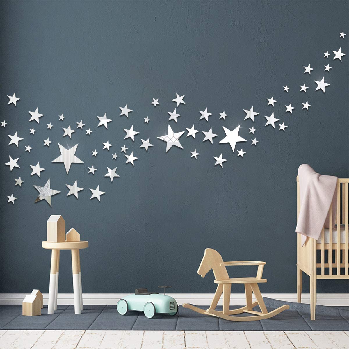 Incrizma 75 Pieces Star Acrylic Mirror Wall Stickers 3D DIY Wall Decals Living Room Bedroom Home Wall Art Deco (60 Pieces Star, Silver) (B09K9SX5KH) Amazon Price History, Amazon Price Tracker
