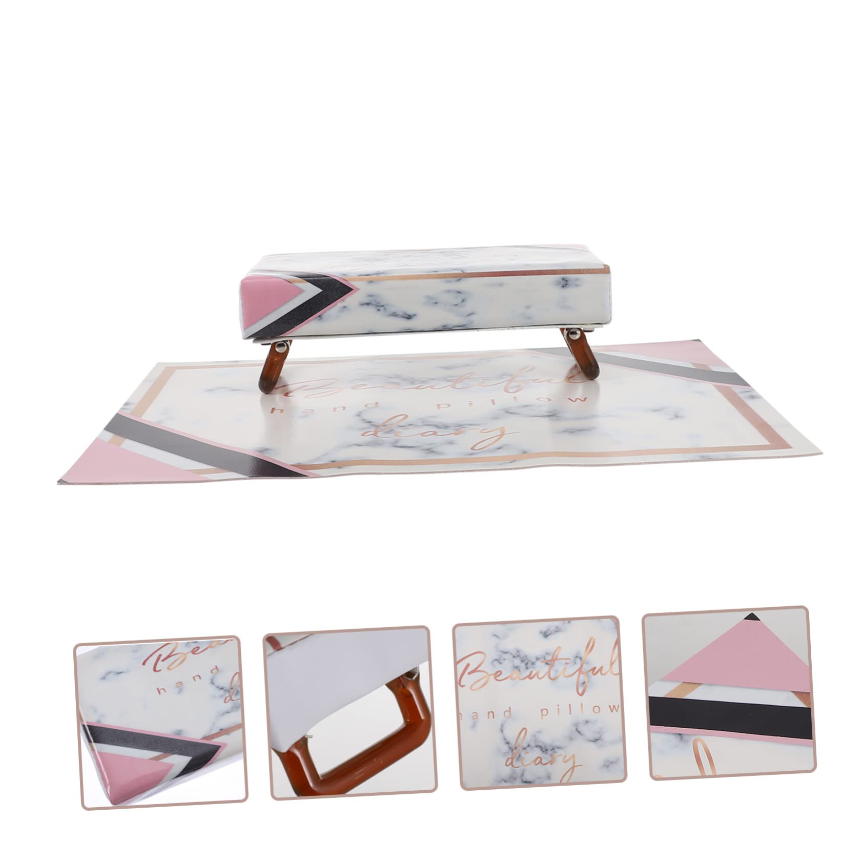 Cuscino Poggia Mani per Unghie in Pu, Supporto Manicure Pieghevole | Nail Training Salon, Pratico da Trasportare, Confortevole Sull’appoggio