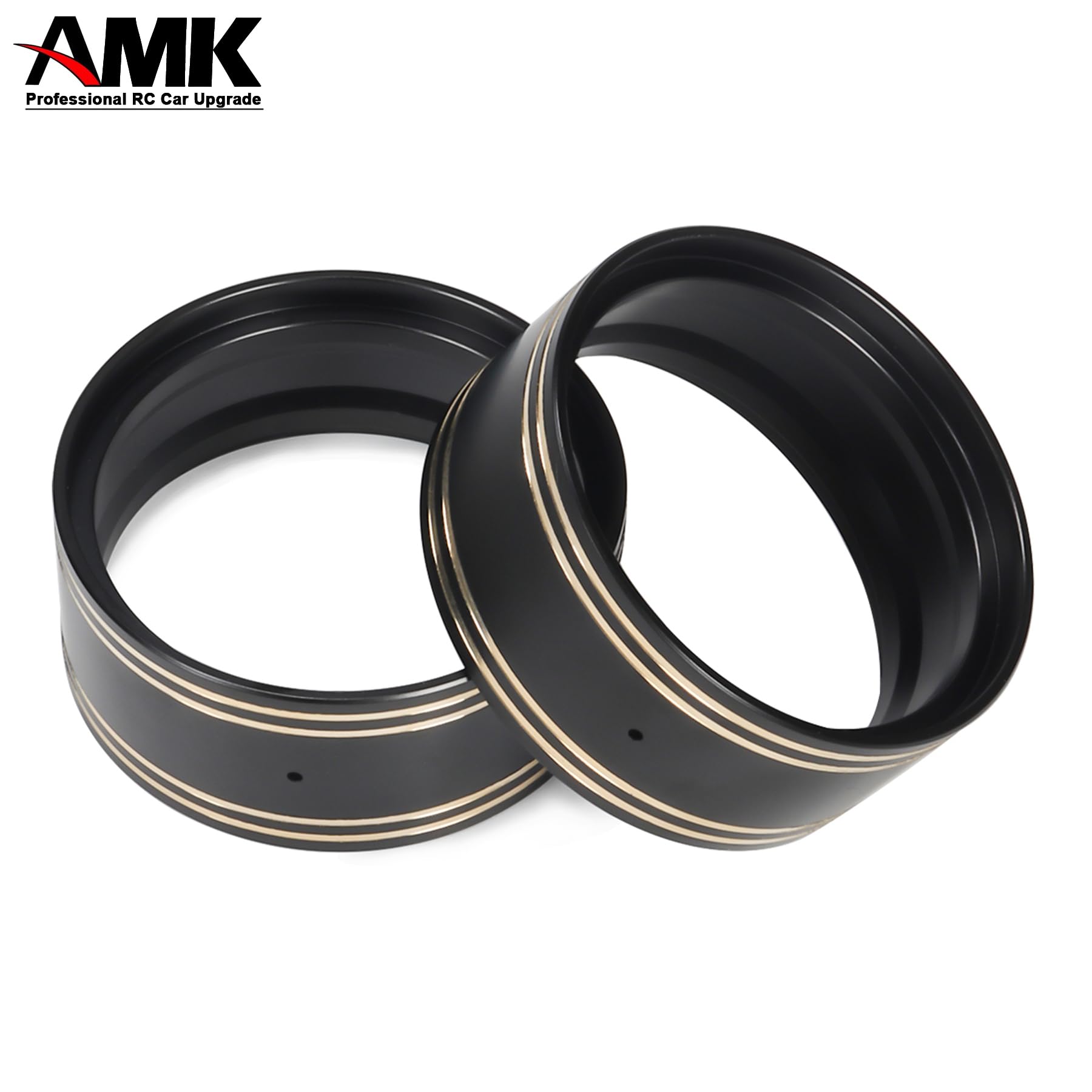 4Pcs TRX4 Brass Wheel Weights Internal 1.9 Beadlock Rings of Bead Lock Wheels for 1/10 RC Crawler Redcat TRX6 Capra VS4-10 TF2 Element Enduro CC01 Axial SCX10 Upgrades (Gilded Black)