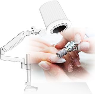 NLLATEI Colector De Polvo para Uñas con Luz, Aspirador De Uñas Industrial De 80 W para Salón Y Pulido, Recolector De Polvo para Uñas Silencioso para Manicura Y Pedicura con LED Regulable(Desktop)