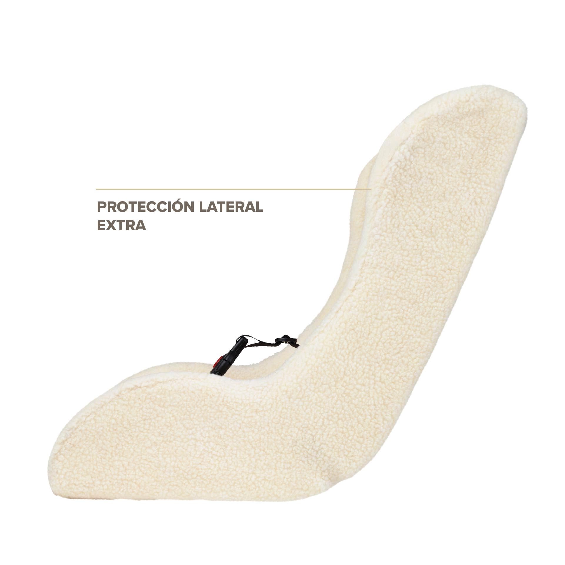 POLISPORT 8015000022 - Mini Pelican Forro Polar Reductor Asiento Bebé con Arnés 3 Puntos para Remolque, Cochecito y Bicicleta Cargo – Cálido, Seguro y Compatible para Niños de 7 a 18 Meses, Blanco