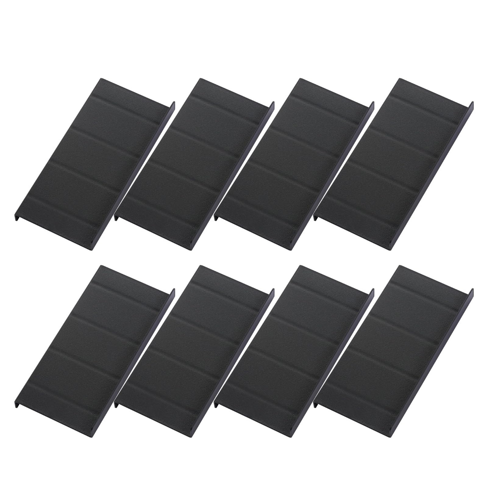 Rikuuui Kitchen Drawer Spice Organizer Stepped Spice Holder Shelf Moisture-Proof Grooved Partitions Storage Tray for Bottles Jars Black 8pcs