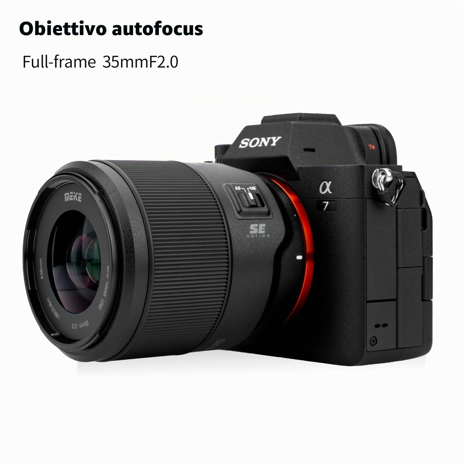 Meike 35mm F2.0 Auto Focus Full Frame STM Stepping Motor Obiettivo compatibile con le fotocamere Sony E Mount A7 A7R A7IV A7R IV A7III A7RII A7RIII A7SIII A9 A7C A7CII