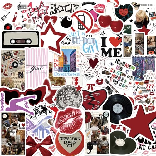 50Pcs Aesthetic Downtown Girls Stickers Pack Cool...