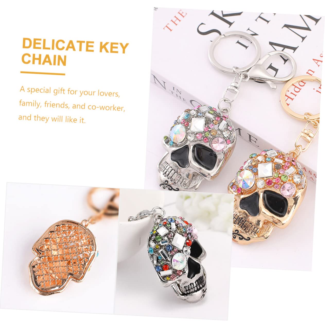 Portachiavi Cavolo Ornamento Portachiavi Teschio Portafoglio Semplice Kit Borse Sacchetti Ciondolo Portachiavi Teschio Portachiavi Con Strass Intarsiato Cristallo