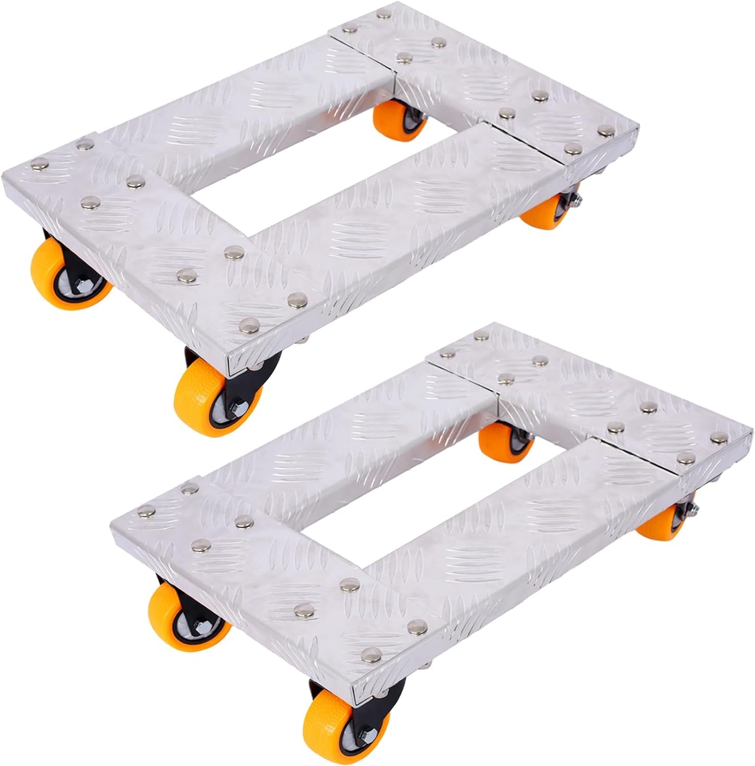 Movers Dolly Heavy Duty Furniture Dolly Trolley Cart 18''x12'' Aluminum Frame with 3'' TPU Professional Casters with Brake Option 2pcs Set