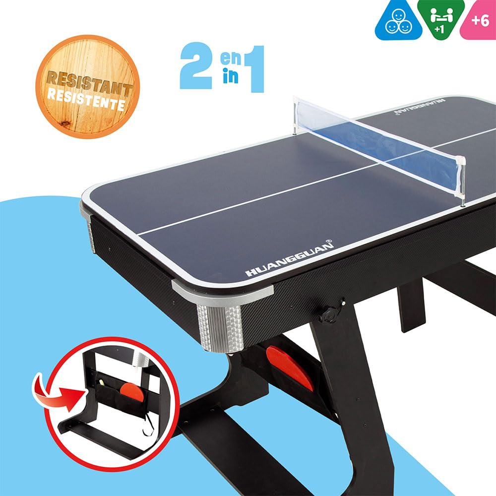 ColorBaby Mesa Multijuegos Plegable Billar y Ping Pong 120x61x73 cm Madera