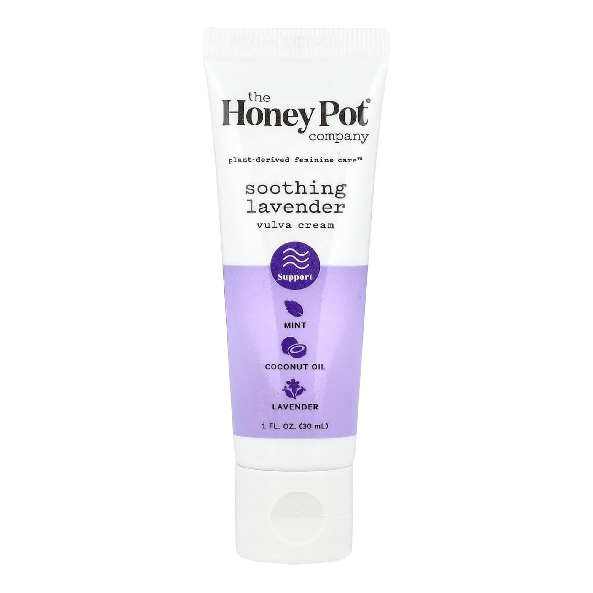 The Honey Pot Company - Vulva Cream Soothing Lavender - at Home or On The Go Medicated Cream to Relieve Itching and Discomfort - 1 fl. oz.