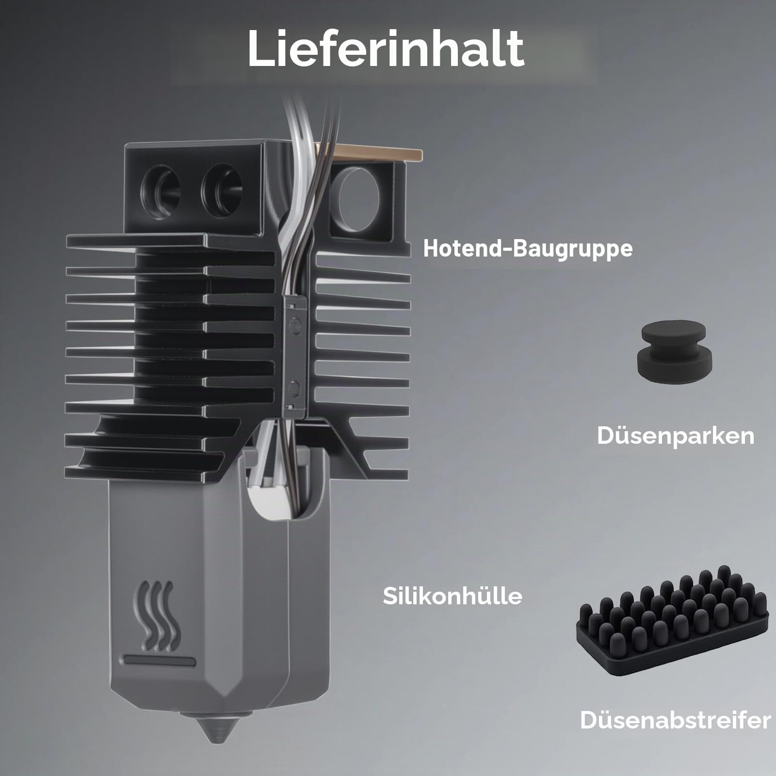 4PCS U1 Hotend 0.4mm Düse aus gehärtetem Stahl Compatible with Snapmaker U1 3D Drucker, Hotend mit Keramischem Schnellheiz-Extruder Ersatzset mit Düsenbürste, Silikonabdeckung und Auslaufschutz