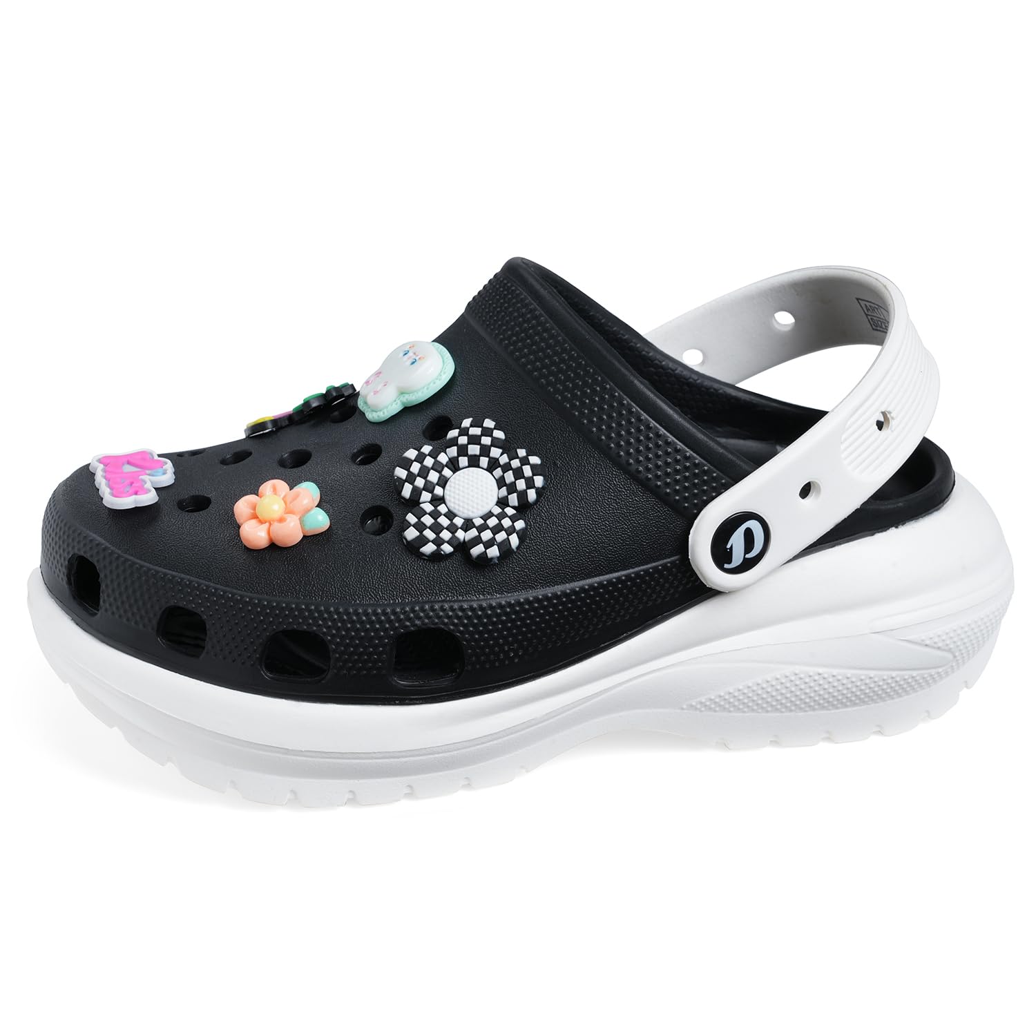 Women's Classic & Premium Casual Clogs/Sandals with Cute Charms for Adult | Comfortable & Lightweight| Stylish & Anti-Skid | Waterproof Everyday Cushion Slippers Girls/Ladies D-555