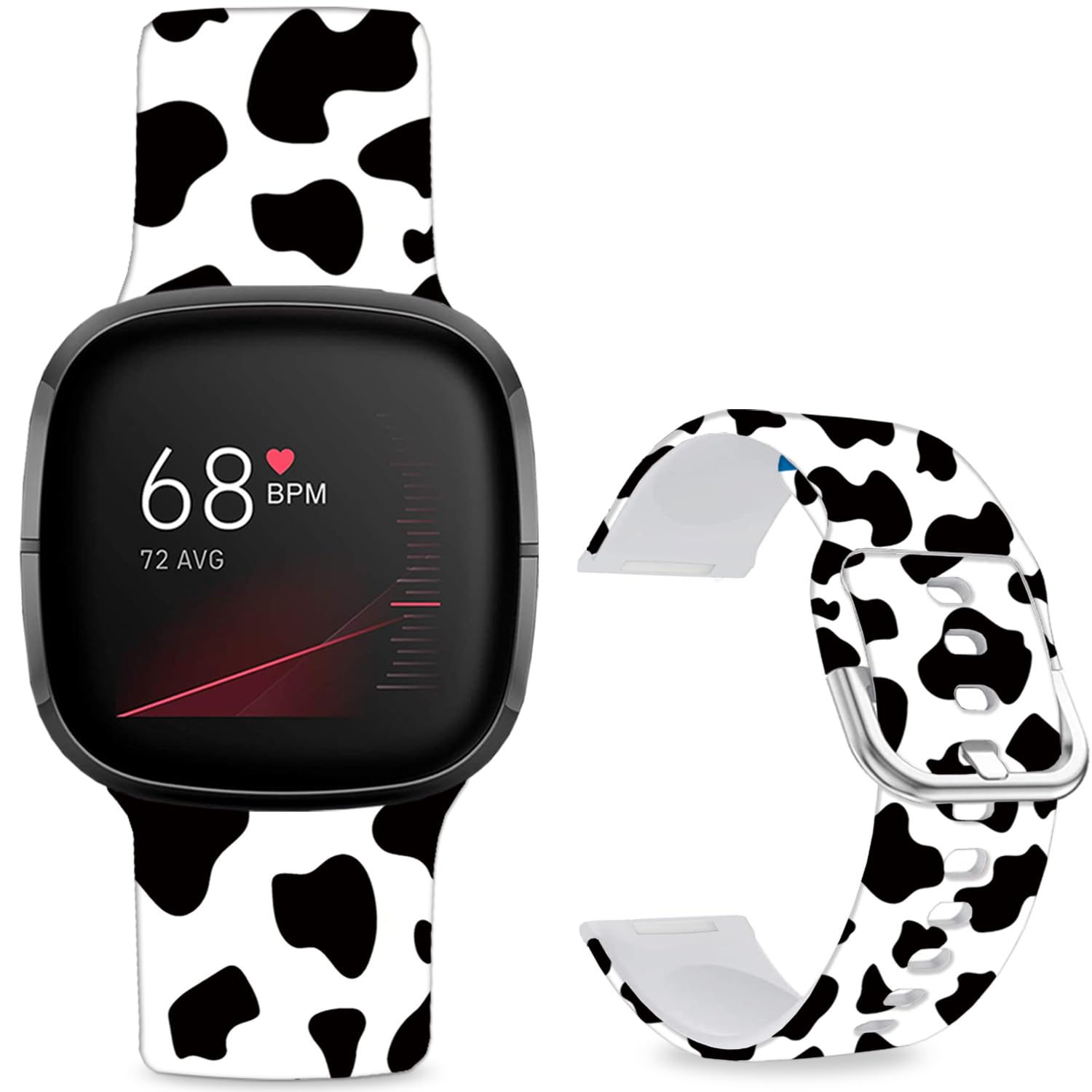 Sjiangqiao Floral Pattern Printed Cartoon Watch Bands Compatible with Fitbit Versa 4/ Versa 3/ Fitbit Sense 2/Sense Band Soft Silicone Sport Cute