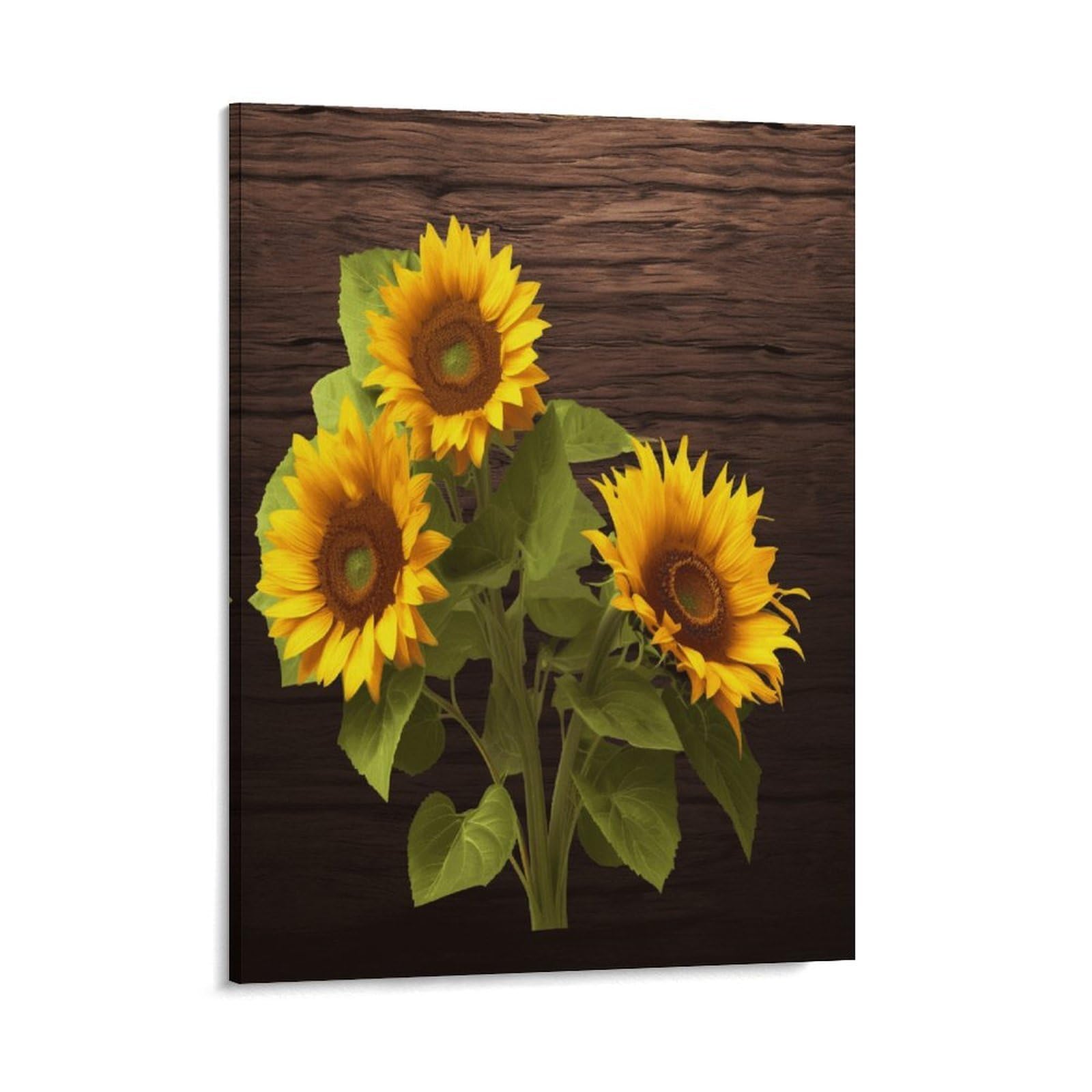 Adfgyerh Style Sunflower Plant Wall Art Framed,Canvas Prints Ready To Hang Home Decor,Canvas Wall Art For Living Room Hallway Office Wall Decor 16X20inch(41X51cm)
