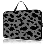 Laptop Sleeve Case 17 Inch, with Handle Computer Shockproof Protective Soft Cover Case,Black Leopard Print
