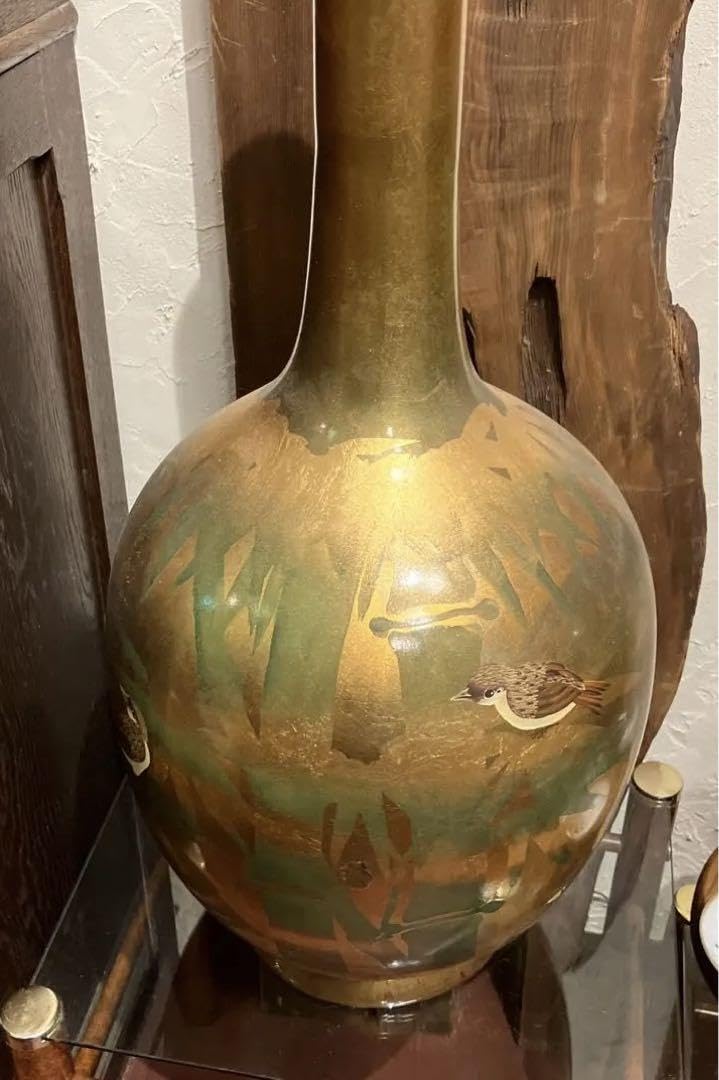 Amazon.co.jp: 雀竹 金箔 飾り壺 花瓶 : ホーム＆キッチン