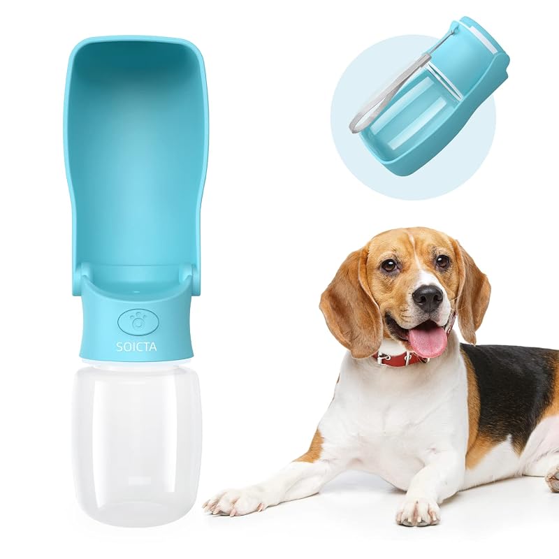 Garrafa de Água Portátil Dobrável para Cães e Pequenos Animais SOICTA BLUE 355 mL