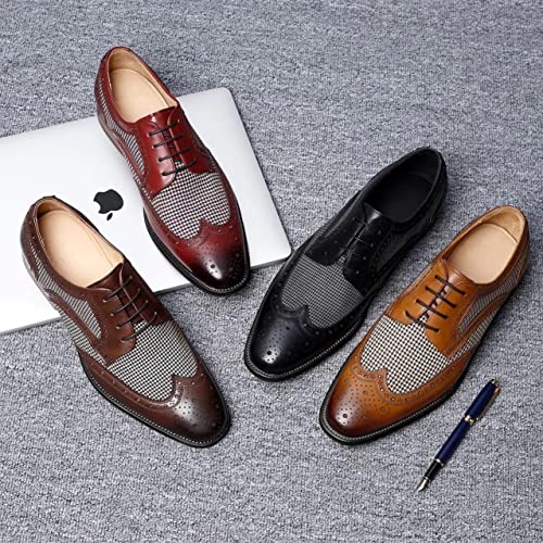 Scarpe Stringate Pelle Uomo Classiche Scarpe Brogue Vintage Leggere 38-48 - Image 7