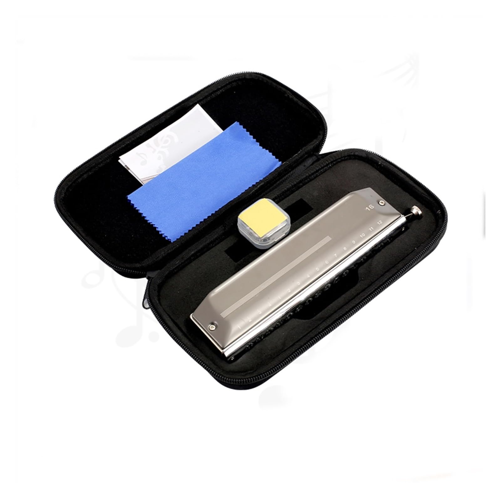 Eoweiot Chromatic Harmonica 16 Hole, 64 Tones Key of C with Aluminum Comb, for Students and Beginners,for Music Practice and Performance