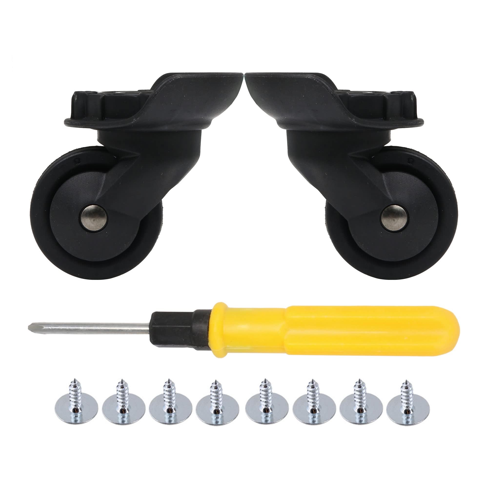 Etfbuy Multi-functional Luggage Wheel 115W Series Replacement for W293 Black High Elastic PU Wheel 75x26mm