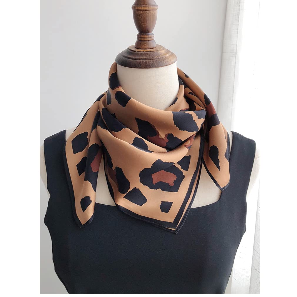 Aufeel Écharpe carrée 100 % pure soie de mûrier pour cheveux - 68,6 x 68,6 cm - Foulard en soie pour femme
