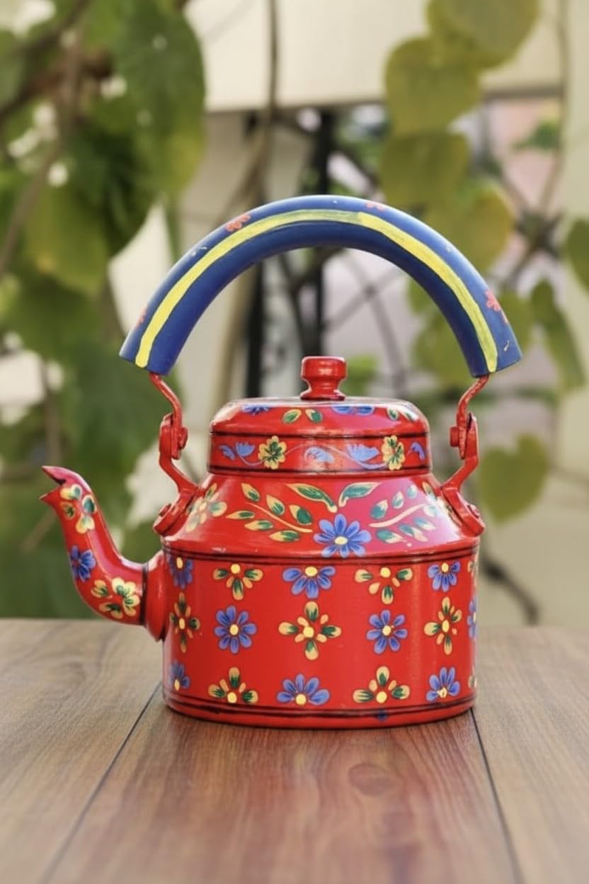 Bouilloire en aluminium peinte à la main, cadeau idéal créatif