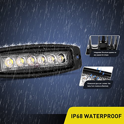 Image of Nilight LED Pods Flush Mount 2Pcs 18W 7.3Inch Spot Offroad Fog Light Bar Waterproof Lighting for Tractor Boat SUV ATV UTV 4WD Car Truck Motorcycle Dirt Bike Golf Cart 12V 24V