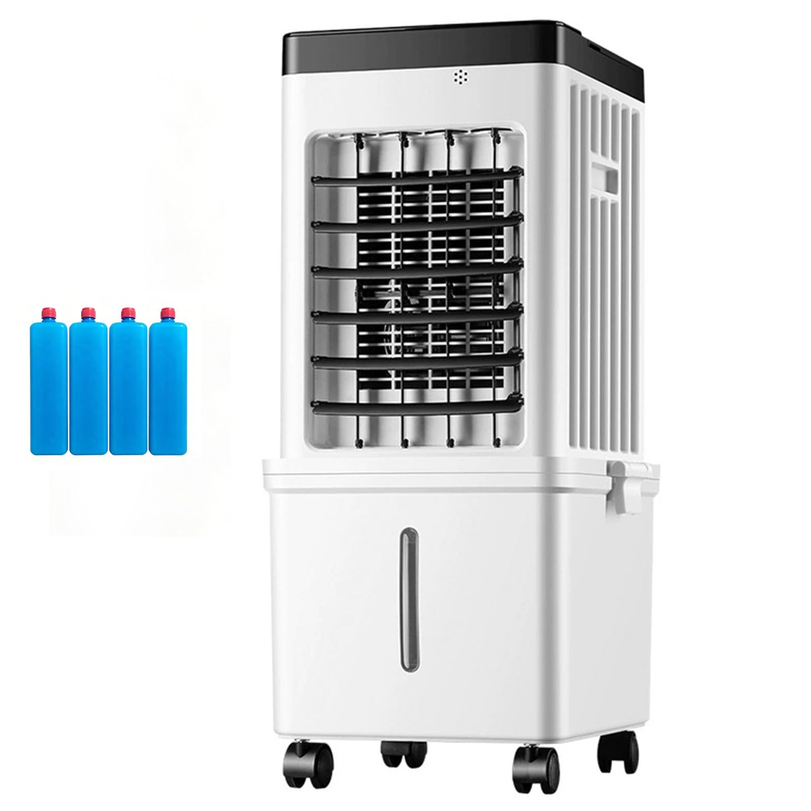 Evaporative Air Cooler, Swamp Cooler, 3.9 Gal Tank, Touch/Remote, 3 Speeds, 7.5H Timer, 75W, 4 Ice Box, 90° Oscillation
