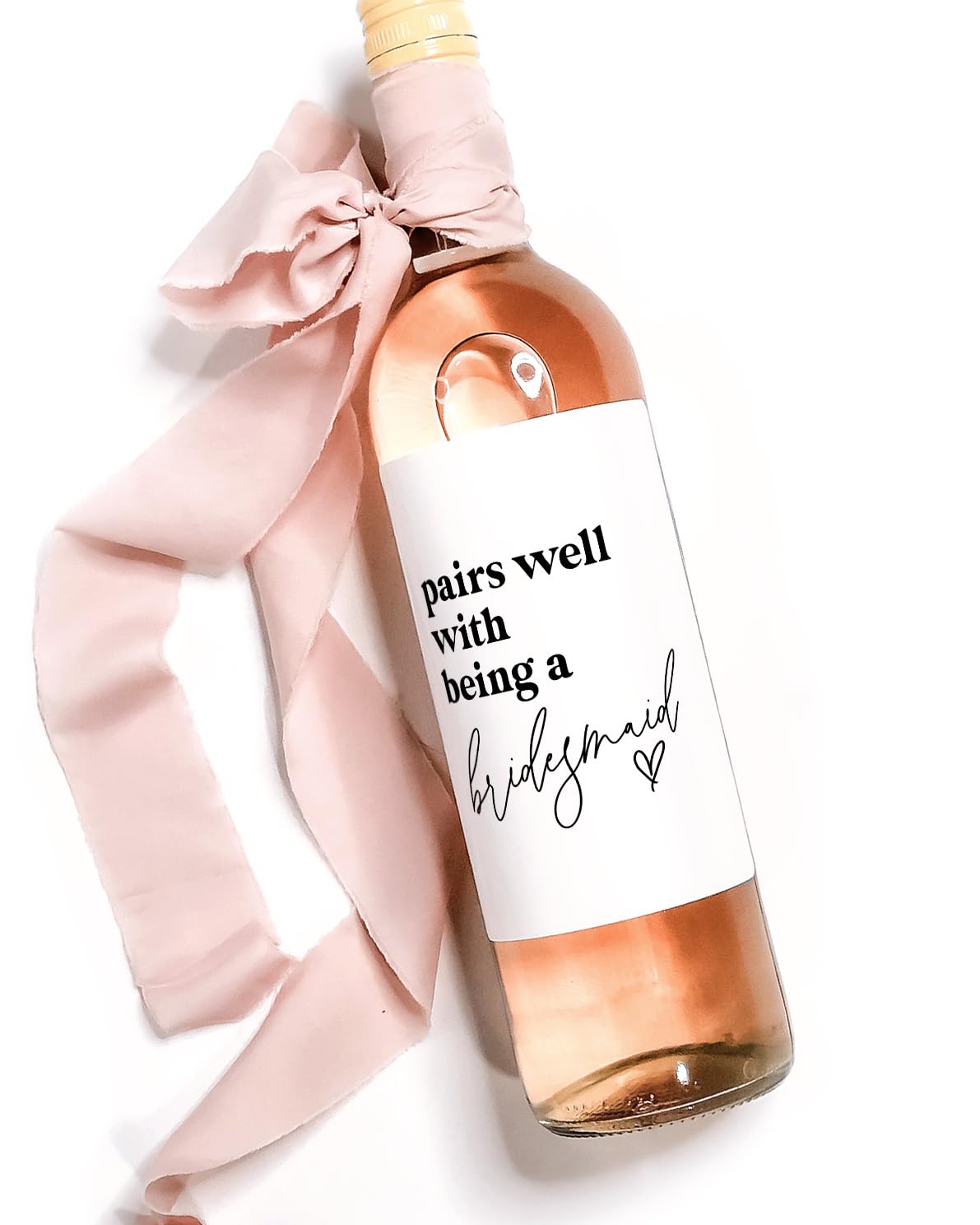 Bridesmaid Wine Bottle Labels - Bridesmaid Proposal Wine Gift, Wedding Wine Label, Maid of Honor Wine Gift, Matron of Honor Thank You Gift, Bridal