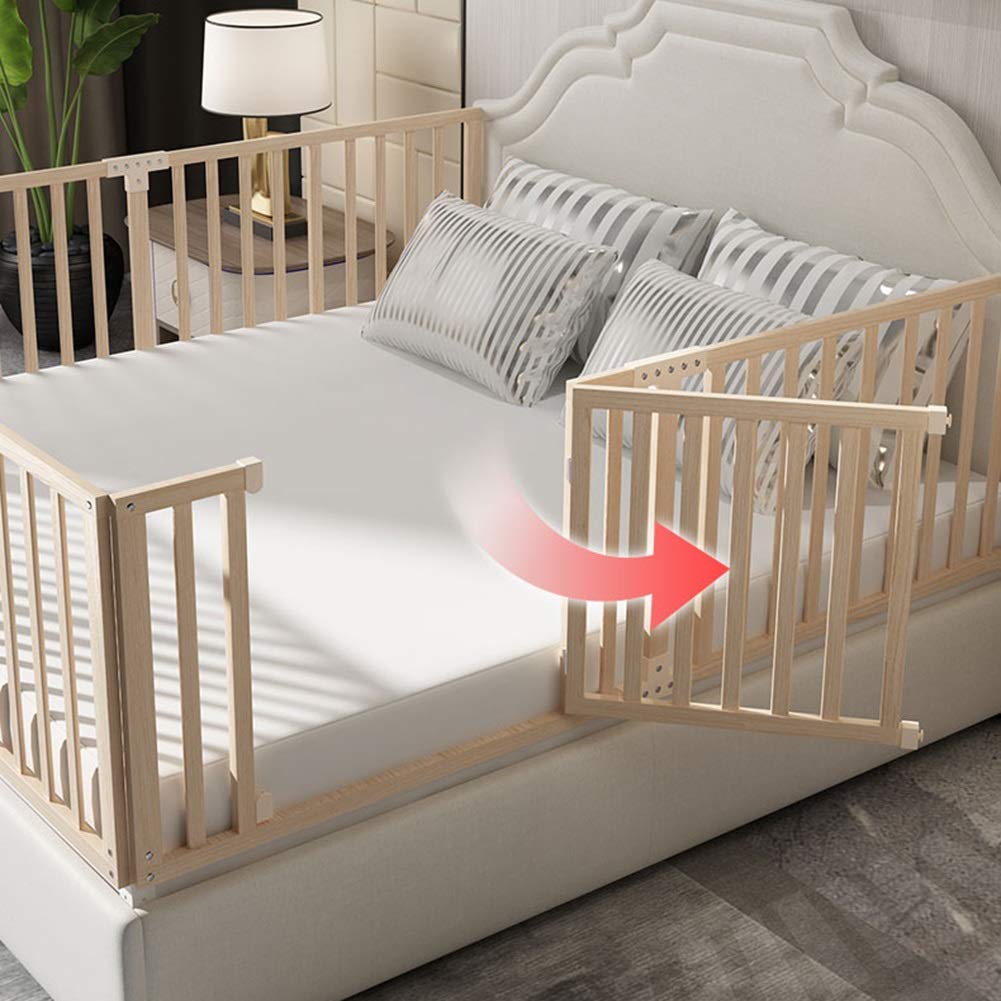 Barandilla de madera extra alta para niños, protector de seguridad largo que evita que se caiga de la cama, disponible en 4 longitudes (220 cm, color: B) - Solución de seguridad infantil
