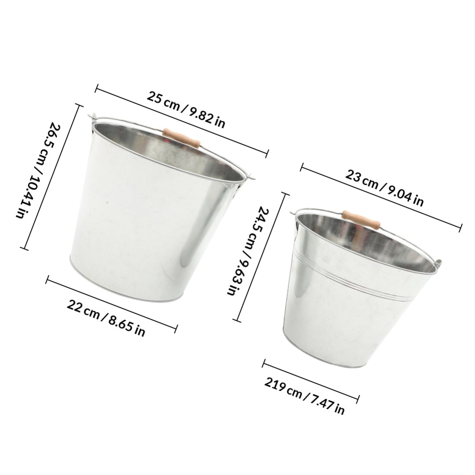 Alasum Set 2 Secchi Grande Capacità Resistente ad Alte Temperature in Ferro Accessori Paletta per Carbonella da Barbecue per Uso Indoor e Outdoor