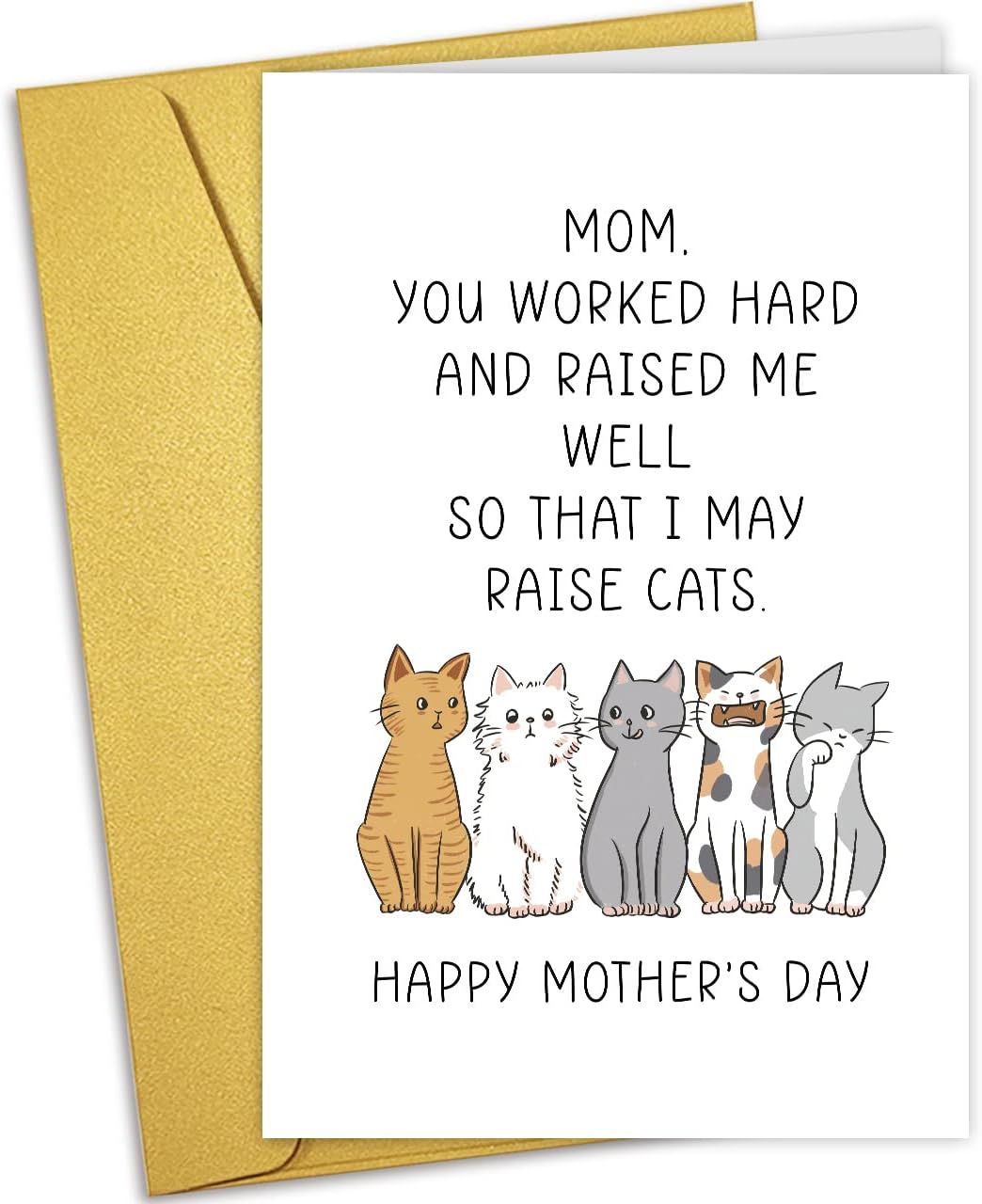 Amazon Nchigedy Cute Cat Mothers Day Card Mothers Day Gift For 
