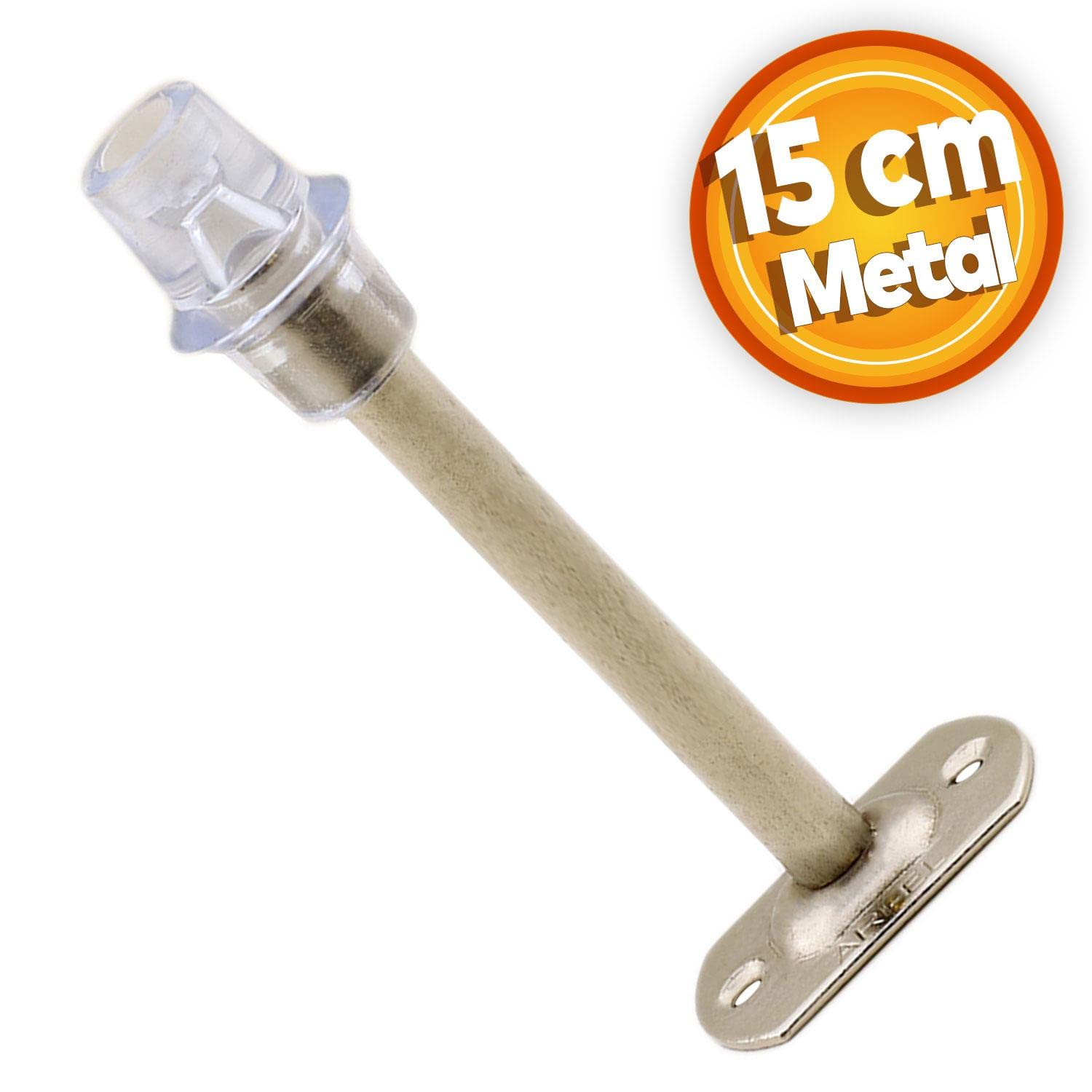 Badem10 Kapı Stoperi Tamponu 15 cm Krom Metal Vidalı Kapı Stopu Silikonlu