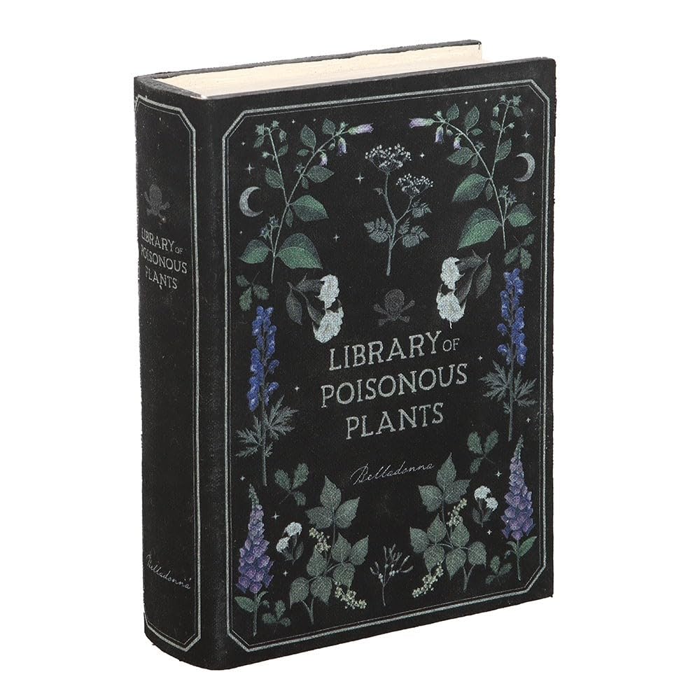Something Different Wholesale Black/White Library Of Poisonous Plants Book Shaped Storage Box – Gothic Design – Durable Mdf Construction – Ideal For Jewellery & Trinkets – Ideal For Botanical & Gothic Lovers