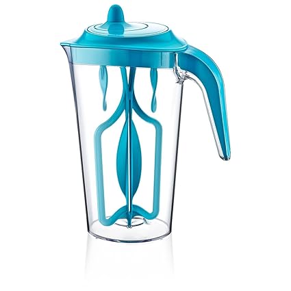 OMANZA Trendy Mixer Pitcher, Free Hand Blender, Milk Mixing Cup, Egg & Cream Beater Kitchen Tools Plastic Transparent Lassi, Cold Coffee, Milkshake, Buttermilk, Curd Maker & Shaker Jug (2.2 L) Multi