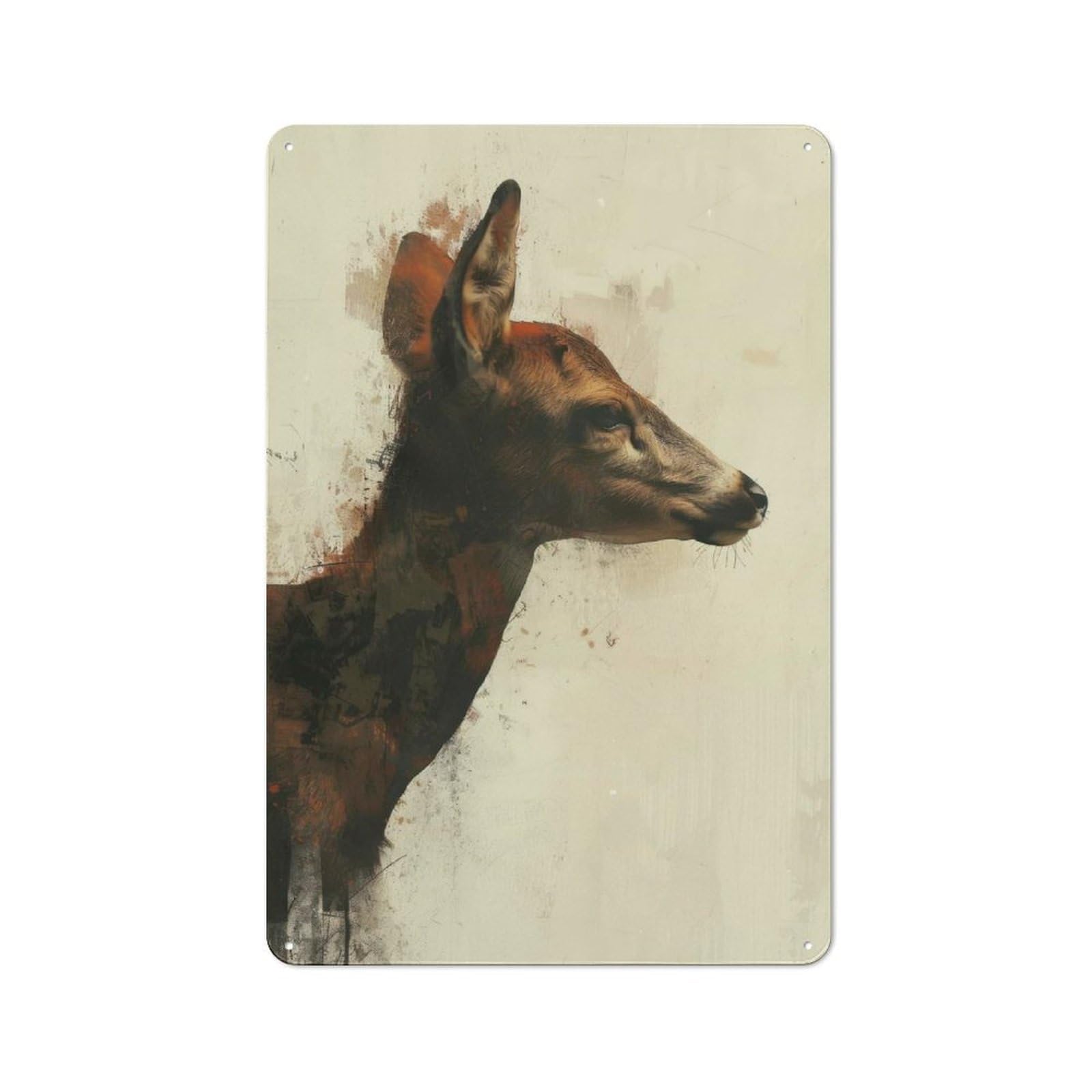 Junmoney Deer Painting For Man Cave Or Games Room, Retro Tin Sign 30X20cm, A Christmas Gift For People Styling Man Cave And Games Room