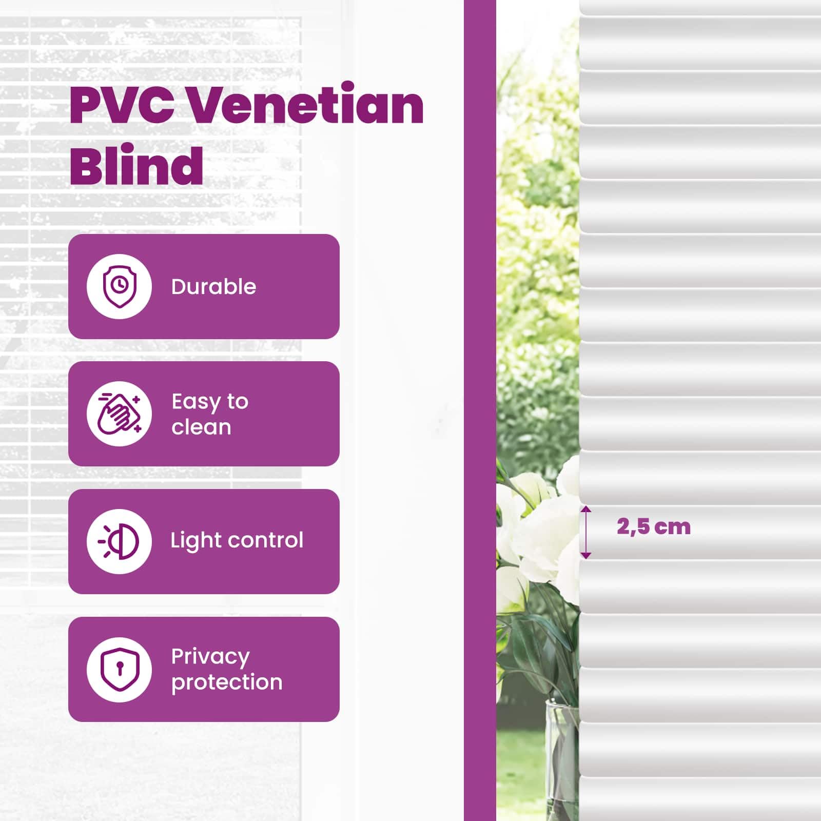 vidaXL Tenda veneziana manuale, regolabile, bianca, 150 x 70 cm, in PVC, moderna, in PVC, per interni, per finestre, protezione della privacy, filtraggio della luce regolabile in sala studio