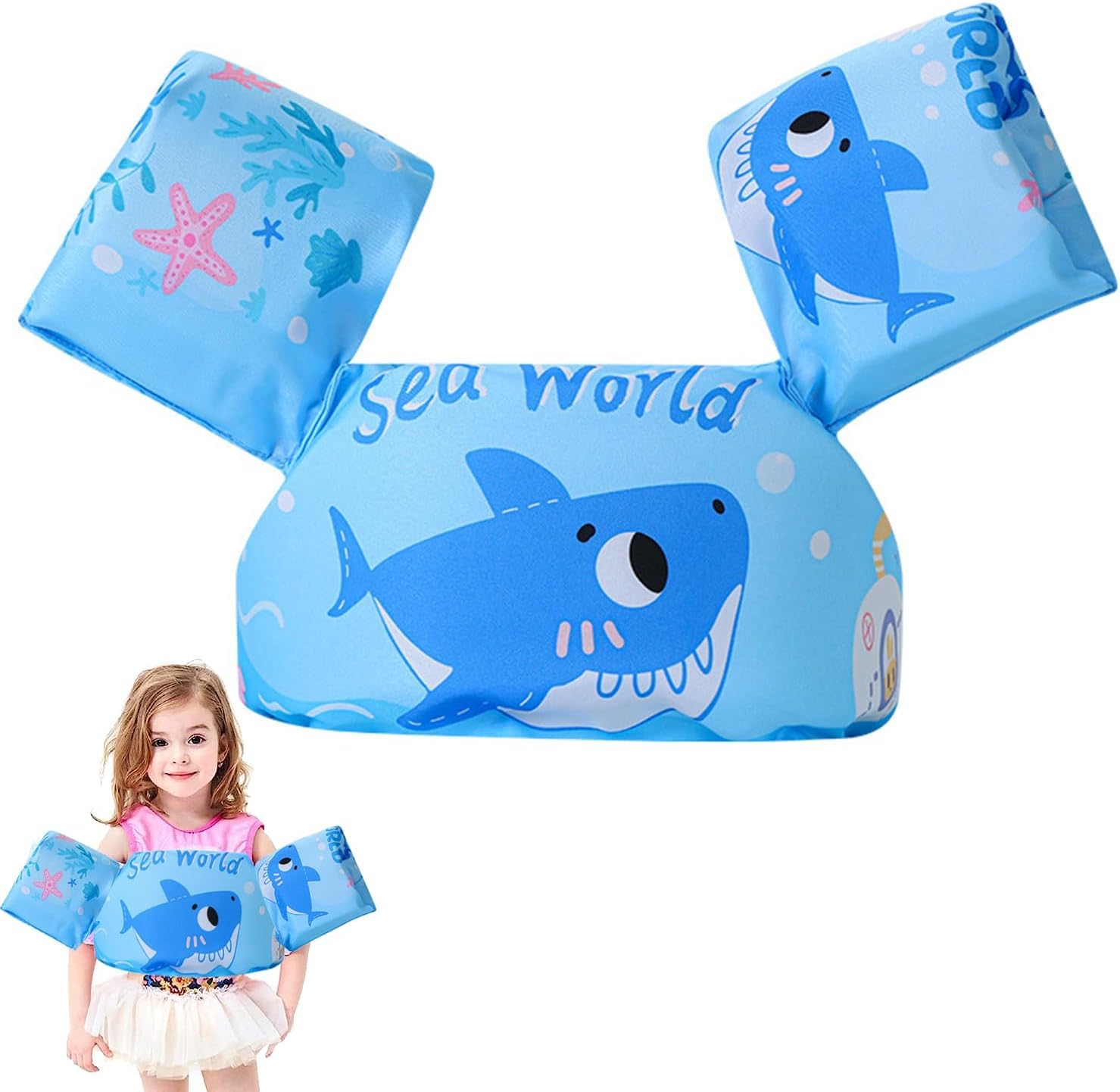 Toddler Swim Vest, Kids Water Wings Arm Floaties for 30-50 Pounds, Infant Safety Swim Aid Jumper Inflatable,Swim Arm Bands,Float Sleeves Swimming Armbands for Sea/Pool/Beach/Training