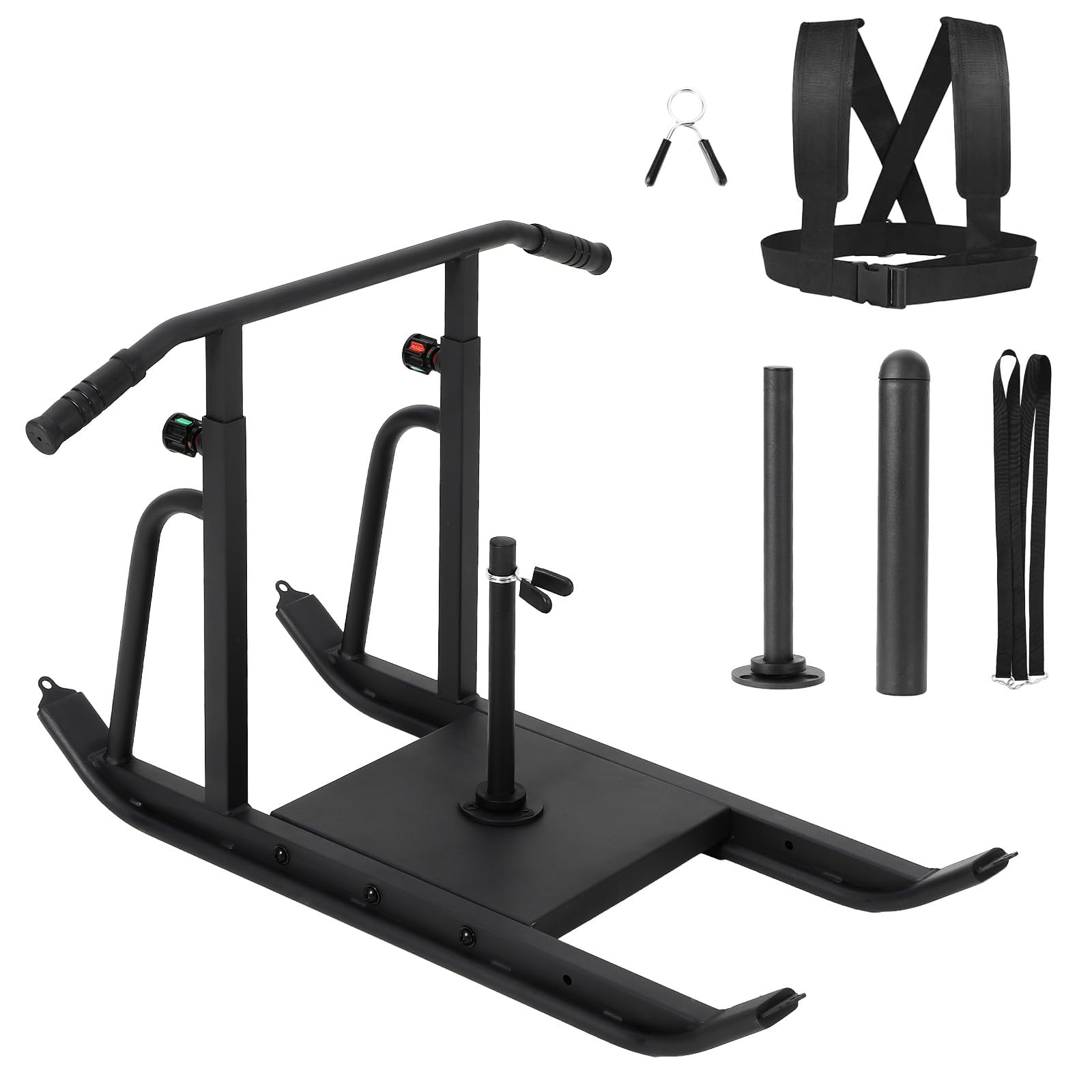 Garvee Slitta da Allenamento Professionale 550LBS per Forza e Velocità – Maniglia Regolabile a 5 Livelli – Compatibile con Dischi da 1''/2'' – Sled Push & Pull per Football Lineman e Palestra –