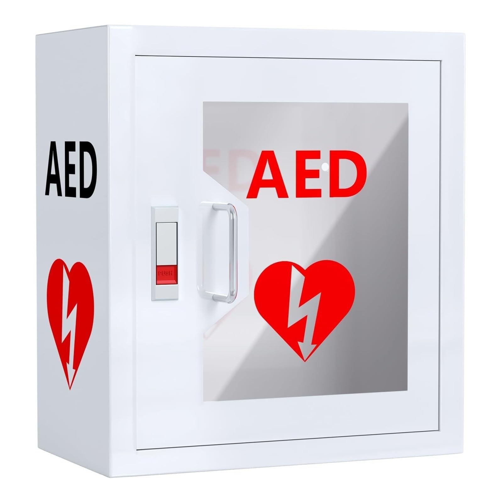Armadio Antiattico con Defibrillatore,Accesso Immediato per Emergenze Cardiache in Uffici/Aree Pubbliche,Custodia Resistente per Alloggiare Defibrillatori Standard